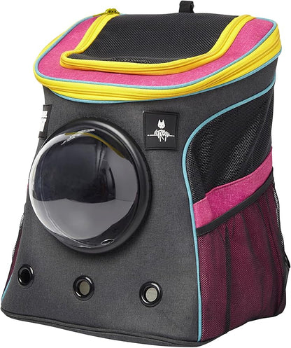 Fat Cat Backpack Carrier - Airline Approved Cat Carrier with Space Capsule Bubble for for Small Cats, Kitten - Premium Stray Cat Carrier Backpack for Outdoor, Travel, Hiking, Pet Supplies