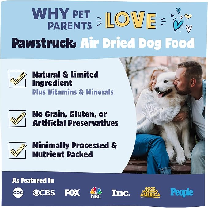 Pawstruck All Natural Air Dried Dog Food w/Real Fish - Grain Free, Made in USA, Non-GMO & Vet Recommended - High Protein Limited Ingredient Full-Feed - for All Breeds & Ages - 2.5oz Trial Bag