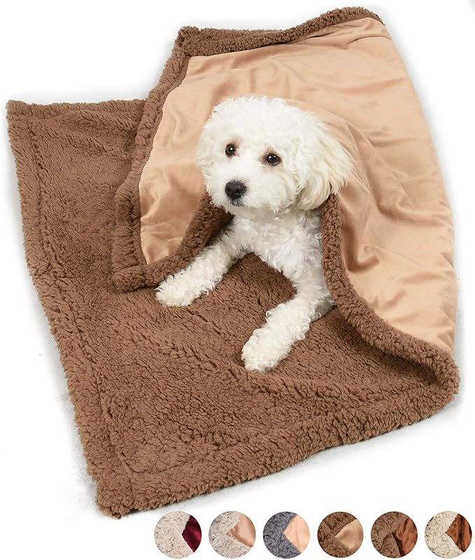 Puppy Blanket, Super Soft Sherpa Dog Blankets and Throws Cat Fleece Sleeping Mat for Pet Small Animals 45x30