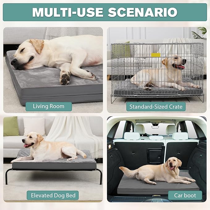 Vonabem Waterproof Dog Beds XL Large Sized Dogs 42 inch, 41"x27", Gray