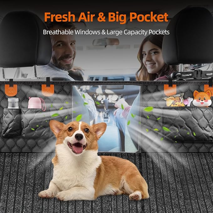 Back Seat Extender for Dogs with Non-Slip Mat 40/60 Split 100% Waterproof