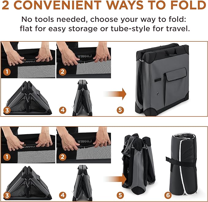 Lesure Cute Soft Collapsible Dog Crate 36 Inch 4-Door Foldable