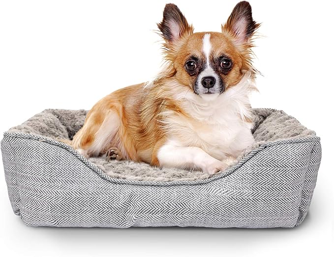FURTIME Dog Bed for Large Medium Small Dogs Soft Washable Pet Bed Orthopedic Dog Sofa Bed Breathable Rectangle Sleeping Bed Anti-Slip Bottom(20''