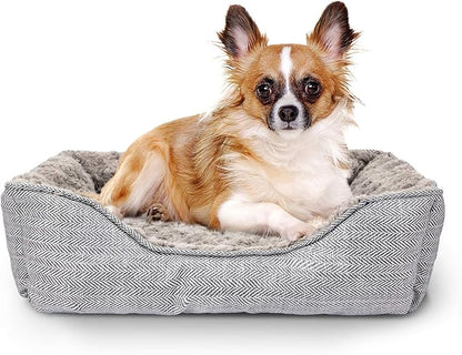 FURTIME Dog Bed for Large Medium Small Dogs Soft Washable Pet Bed Orthopedic Dog Sofa Bed Breathable Rectangle Sleeping Bed Anti-Slip Bottom(20''