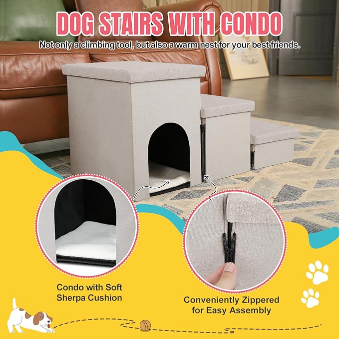 Dog Stairs for High Beds 22 inches(3