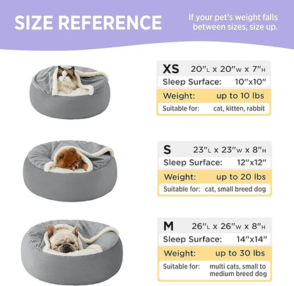 Lesure Small Dog Bed with Cover Cave 23"