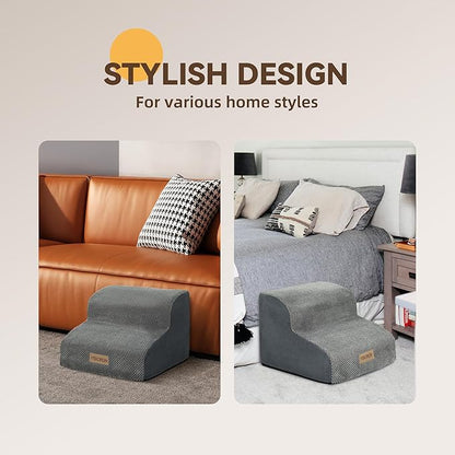 High-Density Foam Dog Stairs for Small Dogs 2-Step Pet 12''