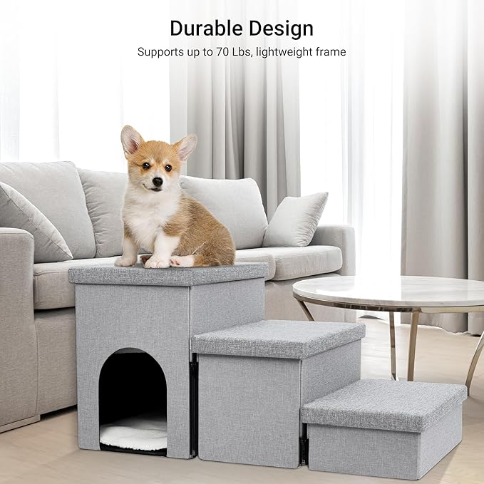 Heeyoo Dog Stairs for Small Dogs 3-Step Pet