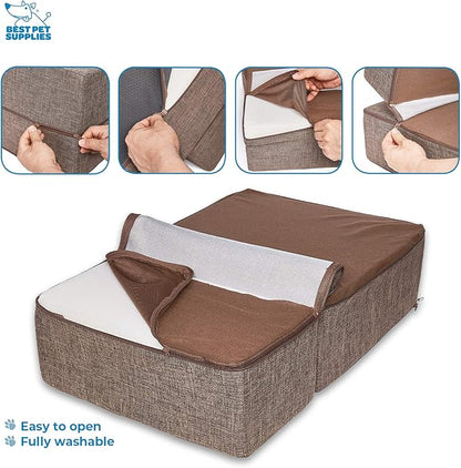 Best Pet Supplies Foldable Foam Pet Steps for Small Dogs and Cats 2-Step