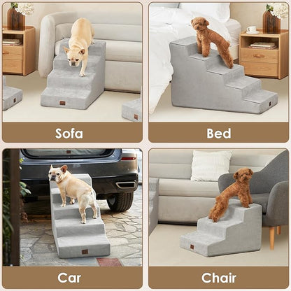 EHEYCIGA Dog Stairs for Small Dog 22.5”H 5-Step Slope