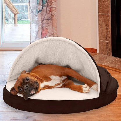 Furhaven 35" Round Memory Foam Dog Bed for Large/Medium Dogs w/ Removable Washable Cover 50 lbs 35-inch