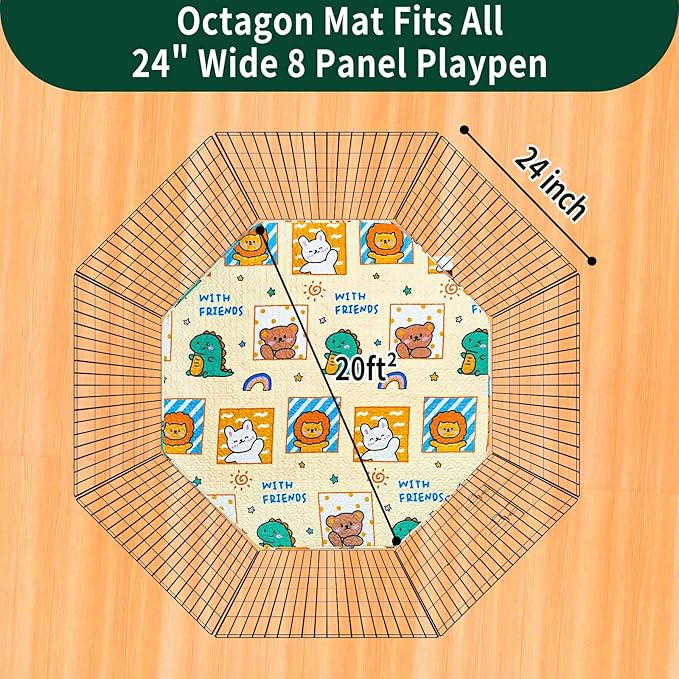 PJYucien Reusable Pee Pads for Dogs 24'' Per 62'' Diagonal 24'' Width 8 Panels