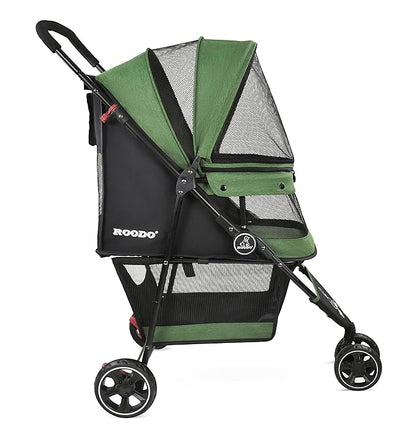 ROODO Dog Stroller 3Wheel Pet Stroller Cat Stroller 30lbs Small