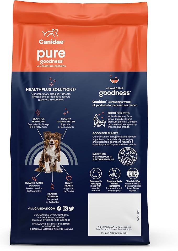 Canidae Pure Real Salmon & Sweet Potato Recipe Adult Dry Dog 22 LB