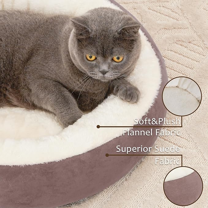 Love's cabin Round Donut Cat and Dog Cushion Bed 20in Pet