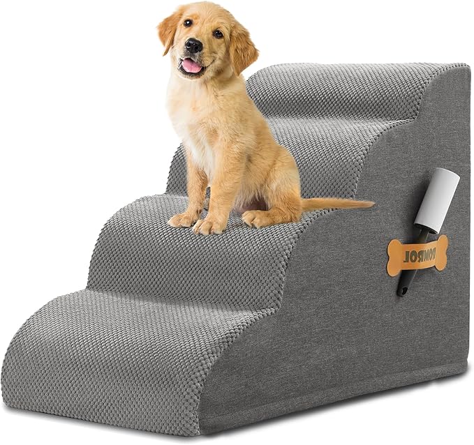 Dog Stairs 4-Tiers,Grey