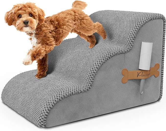 PAWZY Foam Pet Stairs for Bed 3-Tier Dog