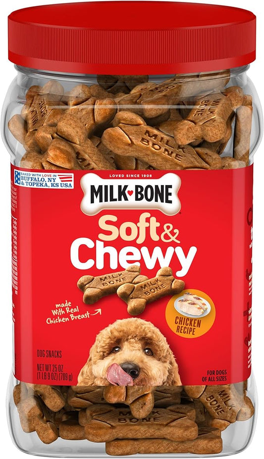 Milk-Bone Soft & Chewy Dog Treats, Chicken Recipe, 25 Ounce Made with Real Chicken Breast