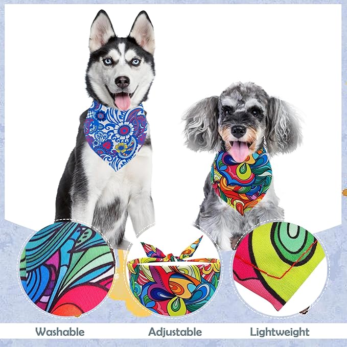 Paisley Dog Bandanas for Large Dogs Breed 33 7PCS