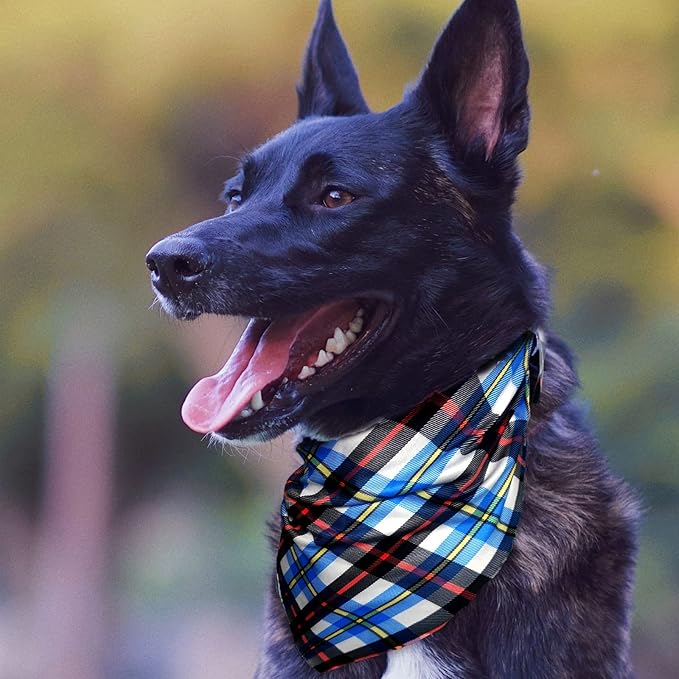XPUDAC 100 Pcs Dog Bandanas Bulk Plaid Dog