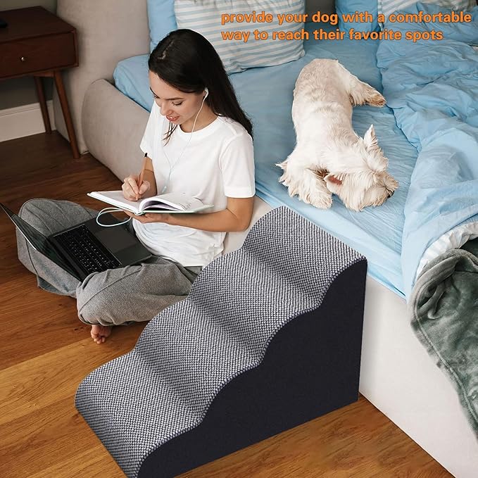 Dog Stairs for Bed 4-Step Dog 4)