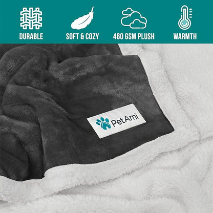 PetAmi Dog Blanket for Medium Large Dogs 40x60 Dark