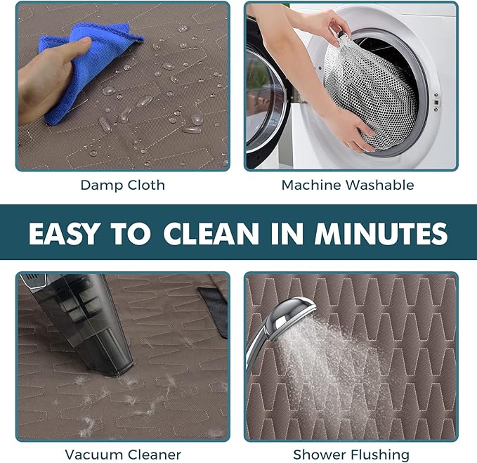 Upgrade Dog Car Seat Cover for Back Seat 5-in-1 Waterproof 600D Scratchproof 55"x64"