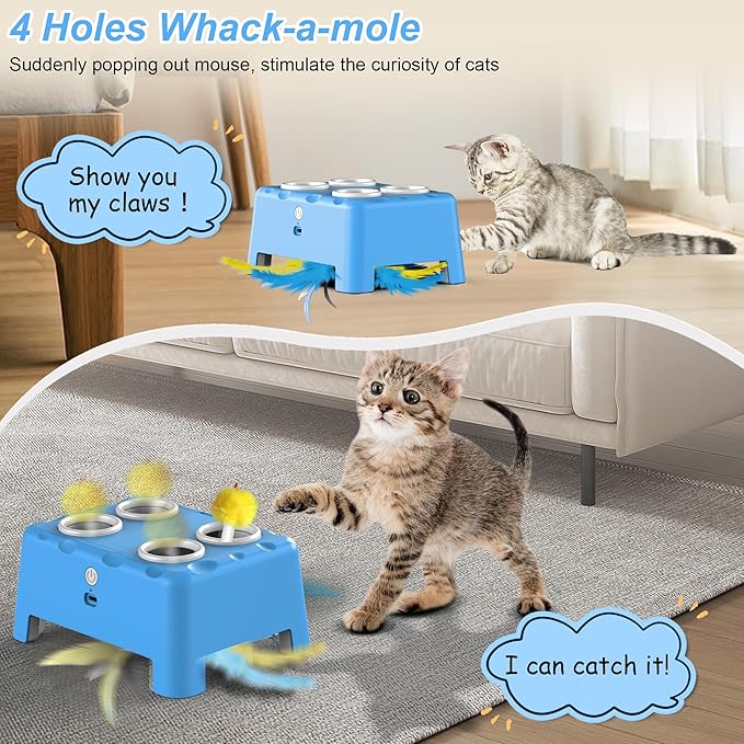Interactive Cat Toys 2-in-1 Automatic 4 Holes