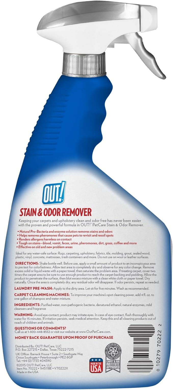 OUT! Pet Stain & Odor Remover, 32 oz, USA Made