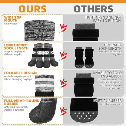KOOLTAIL Anti Slip Dog Socks to Prevent Licking Paws for Hot/Clod Pavement