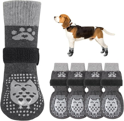 SCENEREAL Dog Socks to Prevent Licking Paws for Hardwood Floors Anti Slip
