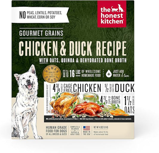 The Honest Kitchen Dehydrated Gourmet Grains Chicken & Duck Dog Food, 4 lb Box