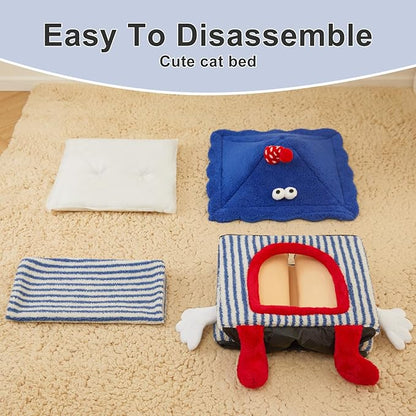 Jiupety Cat Houses for Indoor Cats (17"x17"x19.5") Up 15lbs Cat 8lbs Dog,