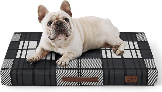 Bedsure Medium Patterned Dog Bed for Medium Dogs Cover(30"x20", Black)