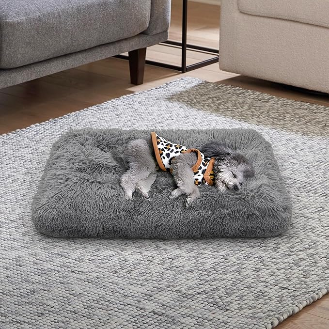 MoNiBloom 28.5"x21"x4" Dog Beds for Small Size Dogs Machine-Washable Long Plush Pet Beds Warming Cozy Soft Bed for Dogs and Cat