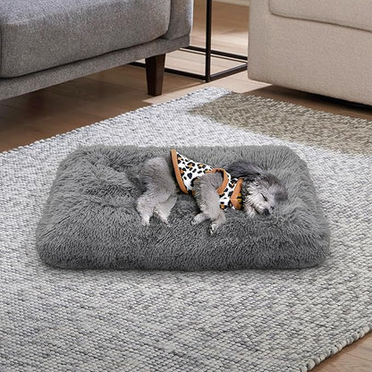 MoNiBloom 28.5"x21"x4" Dog Beds for Small Size Dogs Machine-Washable Long Plush Pet Beds Warming Cozy Soft Bed for Dogs and Cat