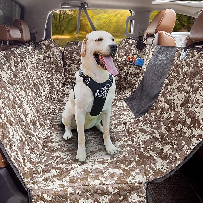 iBuddy Dog Seat Cover for Trucks with Mesh Window 100% Waterproof Pet Seat Cover Durable Dog Truck Hammock Machine Washable X-Large Seat Covers Against Dirt and Dog Fur for Car and Large SUV