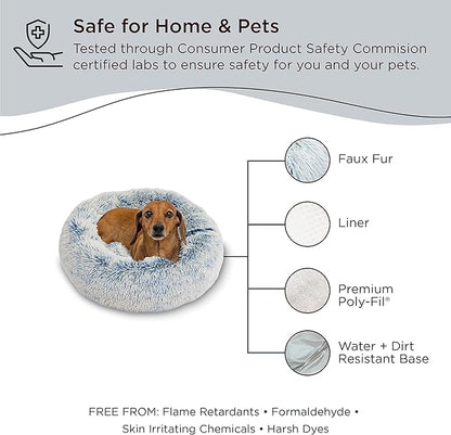 Best Friends by Sheri The Original Calming Donut Cat and Dog Bed in Shag Fur Denim 23"