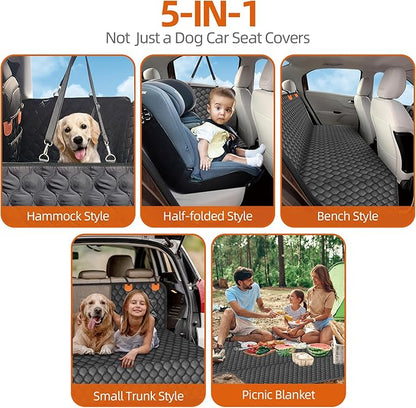 Dog Car Seat Cover for Back Seat 100% Waterproof