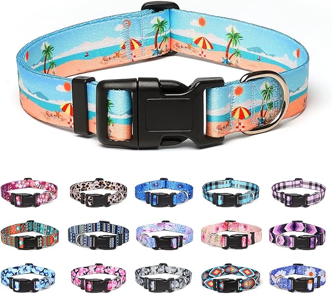Adjustable Dog Collar with Patterns