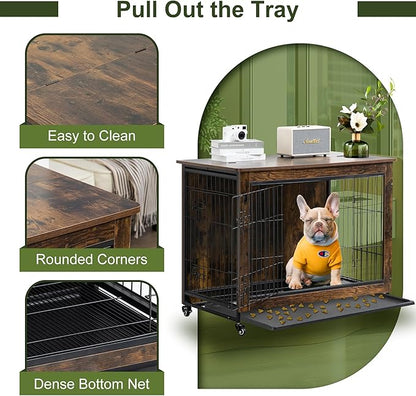 NicBex Dog Crate Furniture 38.3" L