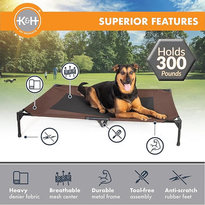 K&H Pet Products Dog Cots Beds for Large Dog- Elevated Outdoor Dog Cot Bed- Raised Dog Hammock Cooling Bed- Washable