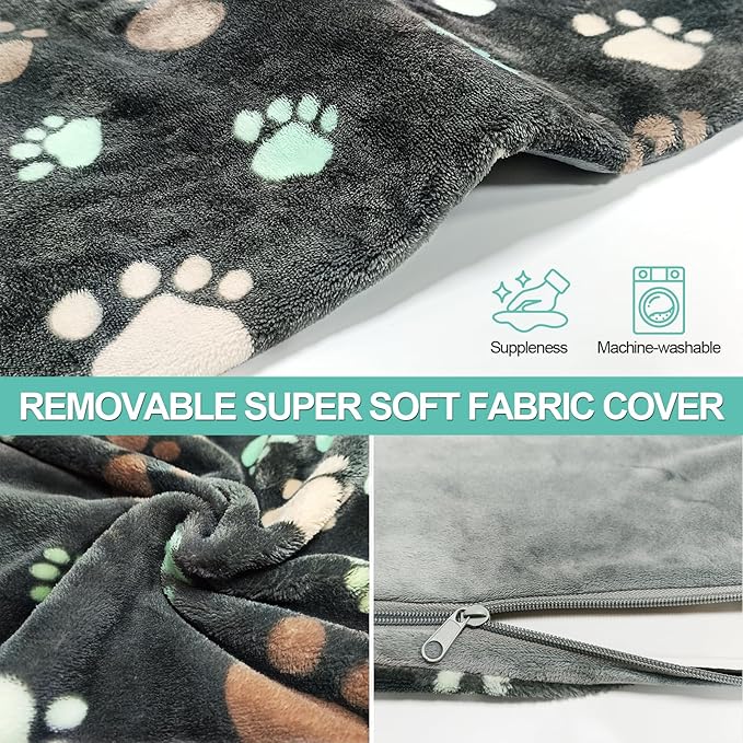 Pet Heating Pad 28x18 in Cat Heating Pads for Cats，Waterproof Heated Cat Bed