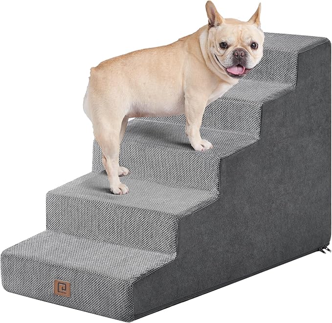 EHEYCIGA Dog Stairs for Small Dog 22.5”H 5-Step Slope