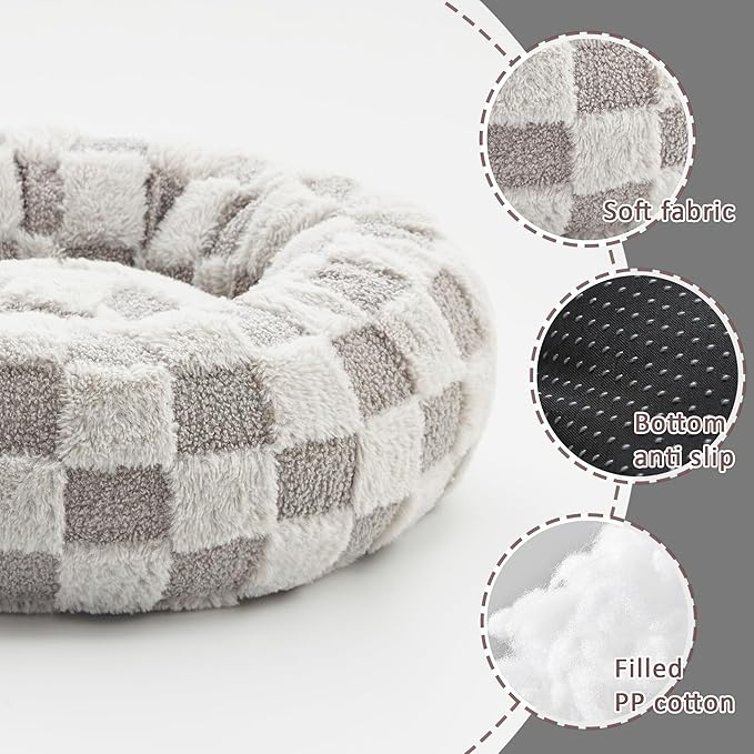 Love's cabin Round Donut Cat and Dog Cushion Bed 20in Pet