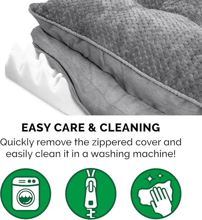 Furhaven Orthopedic Dog Bed for Large/Medium Dogs w/ Pillow Cushion Top & Removable Washable Cover 55 lbs