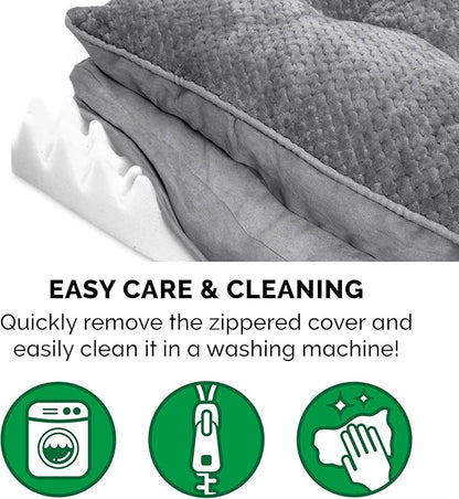 Furhaven Orthopedic Dog Bed for Medium/Small Dogs w/ Pillow Cushion Top & Removable Washable Cover 35 lbs