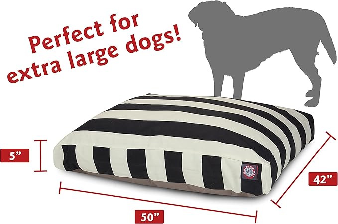 Majestic Pet Rectangle Large Dog Bed Washable – Non Slip Comfy Pet Bed – Dog Crate Bed with Removable Washable Cover – Dog Kennel Bed for Sleeping 50x42x5 Inch