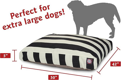 Majestic Pet Rectangle Large Dog Bed Washable – Non Slip Comfy Pet Bed – Dog Crate Bed with Removable Washable Cover – Dog Kennel Bed for Sleeping 50x42x5 Inch