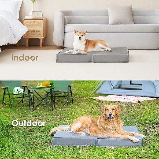 EHEYCIGA Foldable Waterproof Dog Beds for Large Dogs 36 x 27 x 3.5 inches